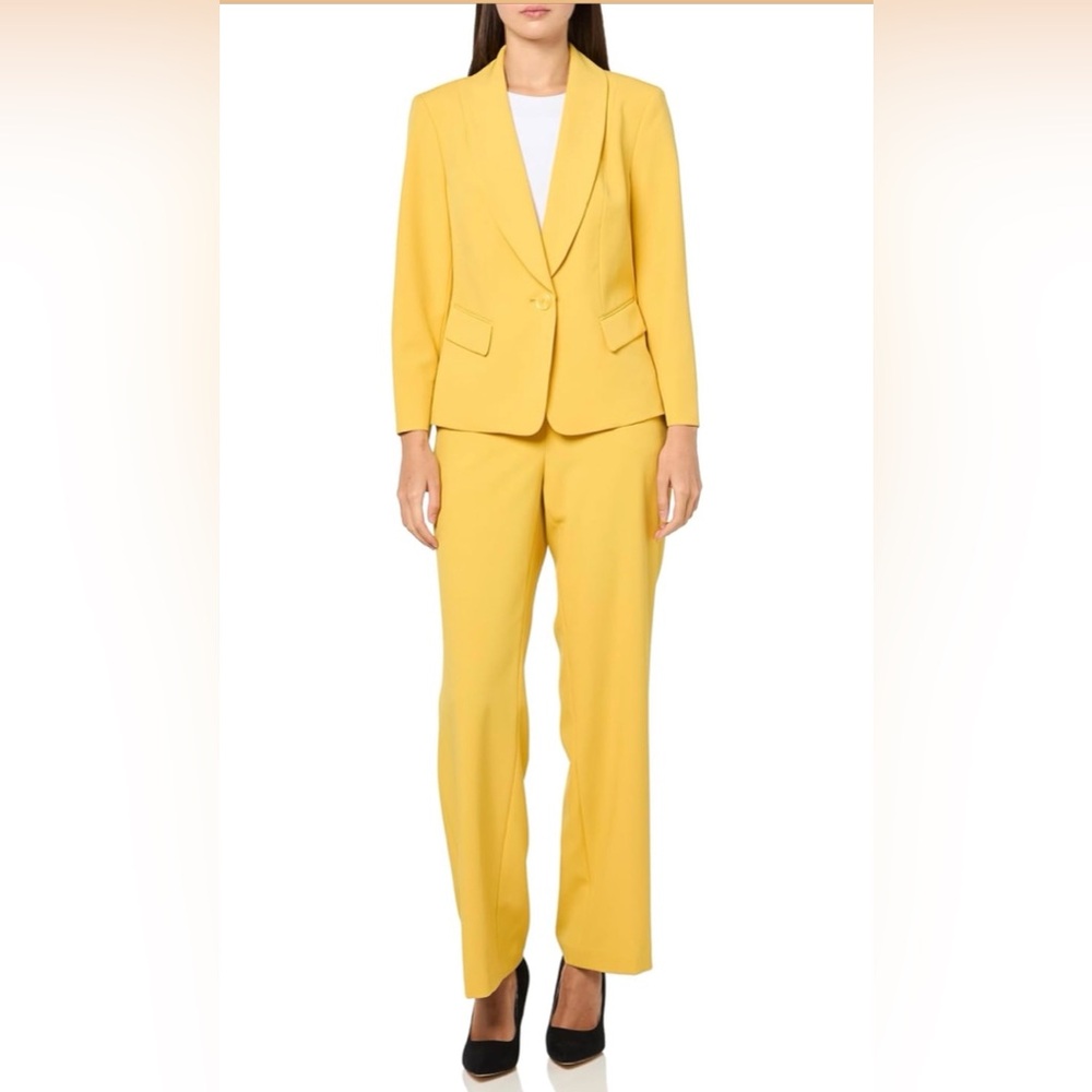 Le Suit Yellow Straight-Leg Tailored Trousers